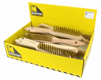 Box of 4 Row Brass Coated Steel Wire Brushes